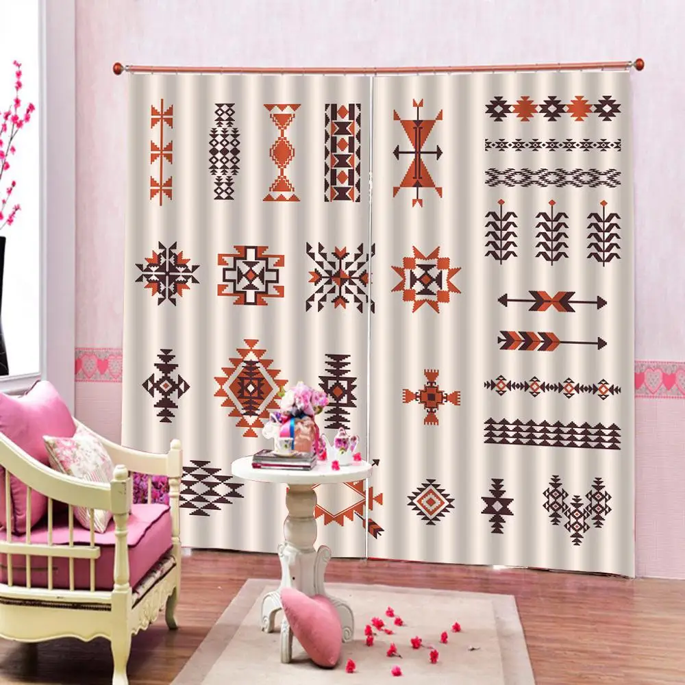 На заказ богемные ретро в этническом стиле геометрические узоры занавески для