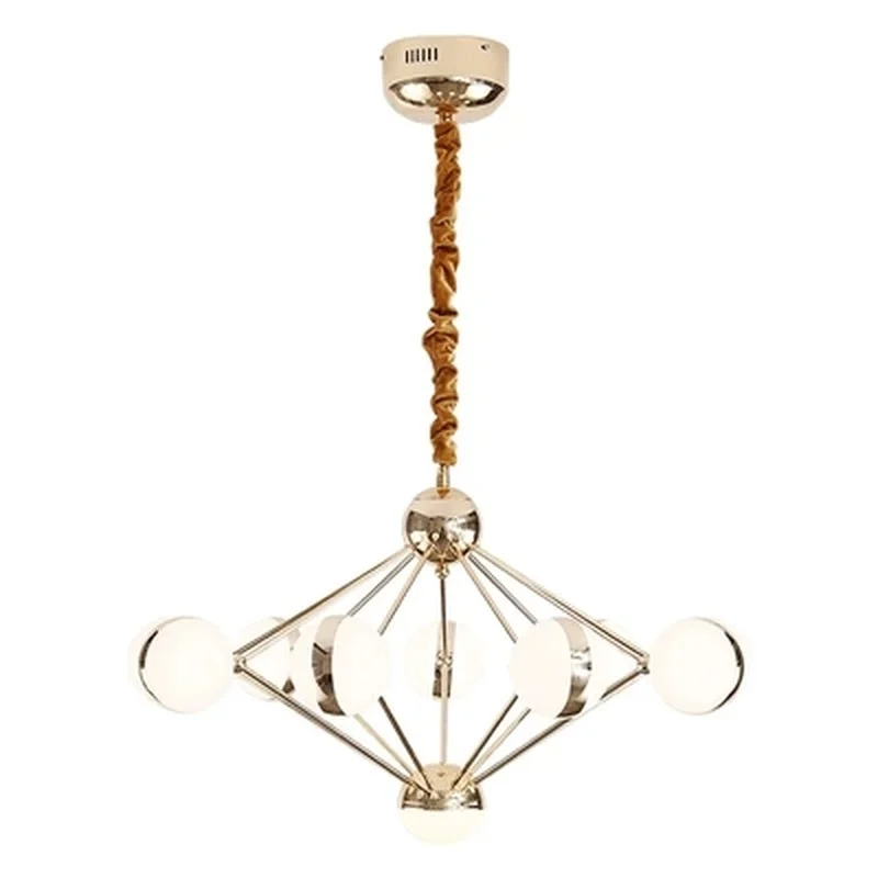 Люстра из хромированной пластины золотистая металлическая светодиодная люстра 5