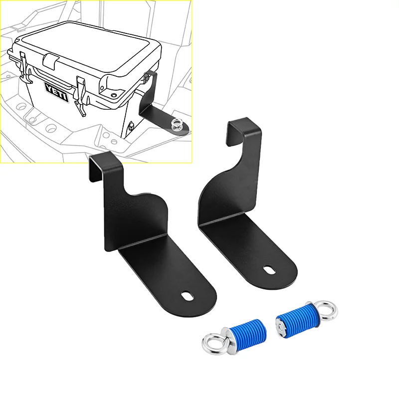 Hold Down Brackets Mounts High Strength Durable Steel For Polaris Rzr W/ Yeti 20 Quart Cooler