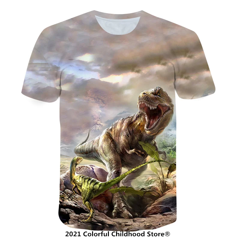 

Jurassic World Series Summer T-shirts Clothes for Teens O-neck Boy's Short Sleeves Lightweight Tee Harajuku Sweatshirt