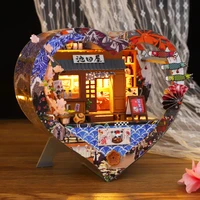 new diy miniature love box wooden doll house kit with furniture japanese casa dollhouse toys roombox for adults christmas gifts