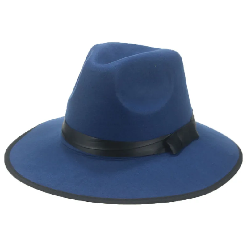 

fedora hat wide brim ribbon band panamas luxury dress formal wedding decoration hats for men solid camel black sombreros de sol