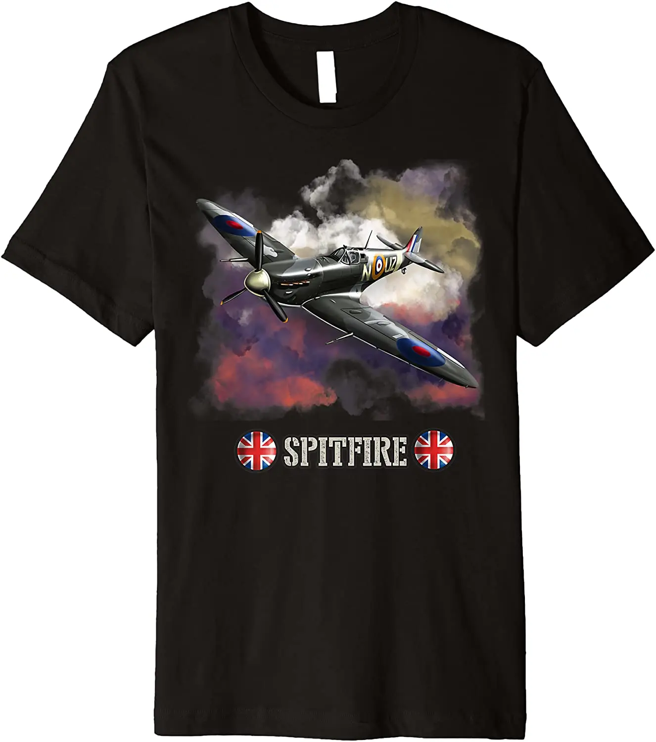 

WWII British Aircraft RAF Supermarine Spitfire Fighter T-Shirt. Summer Cotton O-Neck Short Sleeve Mens T Shirt New S-3XL
