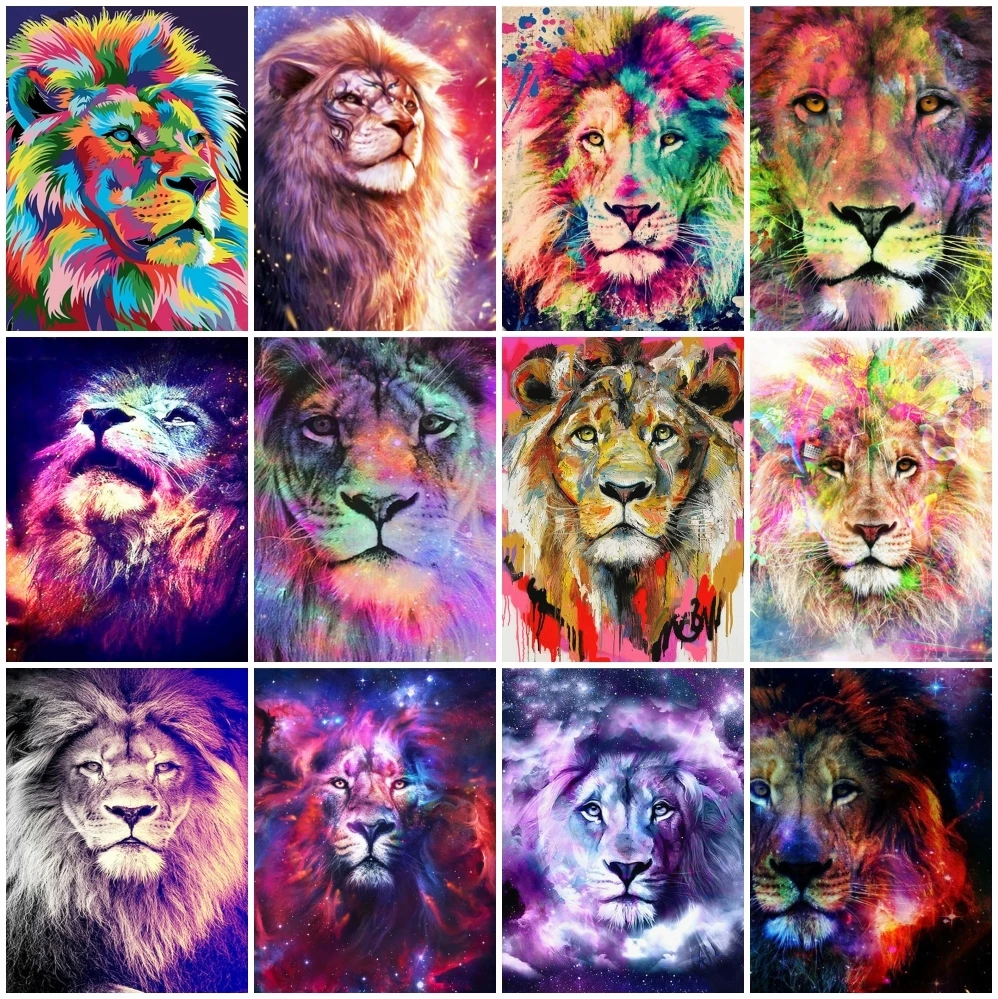 

Картина по номерам AZQSD, основание для Льва Zero, уникальный подарок для детей, украшение для гостиной, ручная роспись