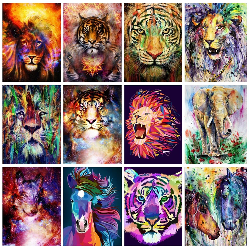 

5D DIY алмазная живопись тигр лев полная выкладка Цвет Животные Алмазная вышивка Алмазные мозаичные животные Животные фотографии Стразы