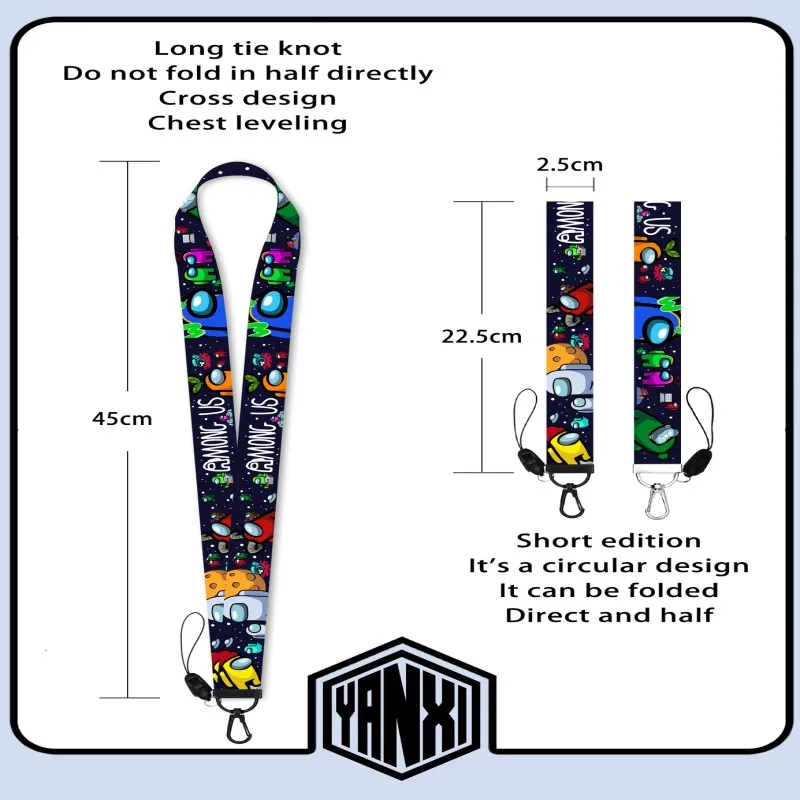 

Among Us Game Lanyard Mobile Phone Pendant Keychains Cartoon Game Characters Lanyard Webbing Keychain for Unisex Gifts