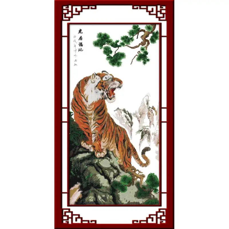 

The tiger live in the blessed place Counted Cross Stitch 11CT Printed 14CT Cross Stitch DIY Chinese Cotton Decorations for Home