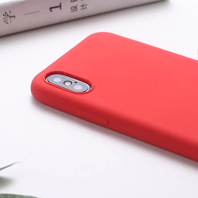 Оригинальный Матовый жидкий силиконовый чехол для iPhone XR X XS Max Apple 7 8 6 s Plus красный