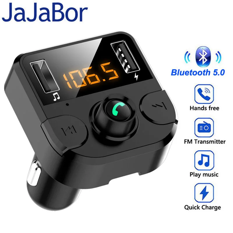 Fm передатчик JaJaBor fm модулятор Bluetooth автомобильный комплект MP3 музыкальный плеер 5 0