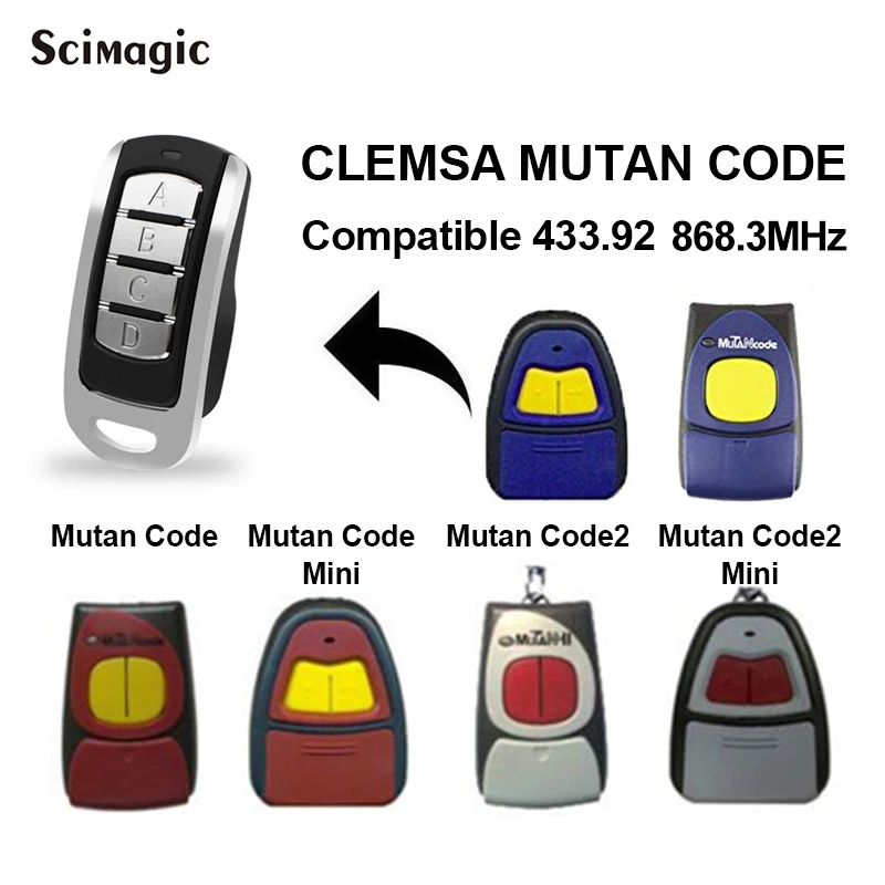 CLEMSA MUTANCODE мВ пульт дистанционного управления гаражные ворота брелок 433,92 МГц 868,3 МГц пульт дистанционного управления гаражом s к клон команды 433 МГц