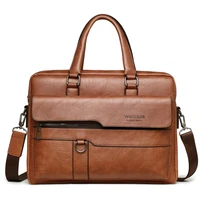 fashion men briefcase 14 inches male computer bag pu leather handbag for man large capacity briefcases business men shoulder bag
