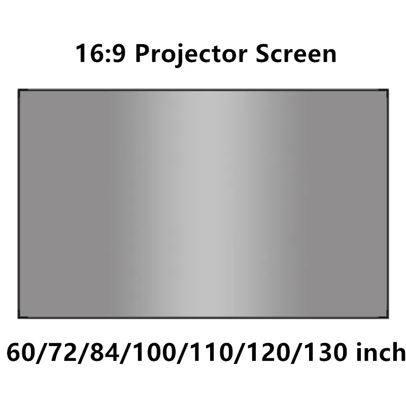 16:9 Projector Anti-Light Curtain Simple Screen 60 72 84 100 110 120 130 Inches Portable Projection Movies For Home Theater | Электроника