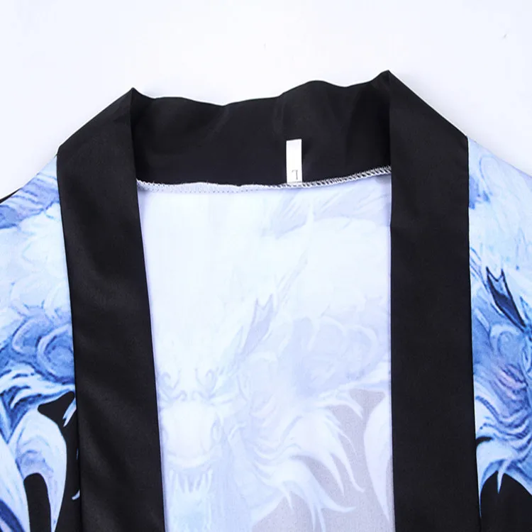 Традиционный японский кардиган Kimonos Dragon Printi для мужчин и женщин с семиточечным
