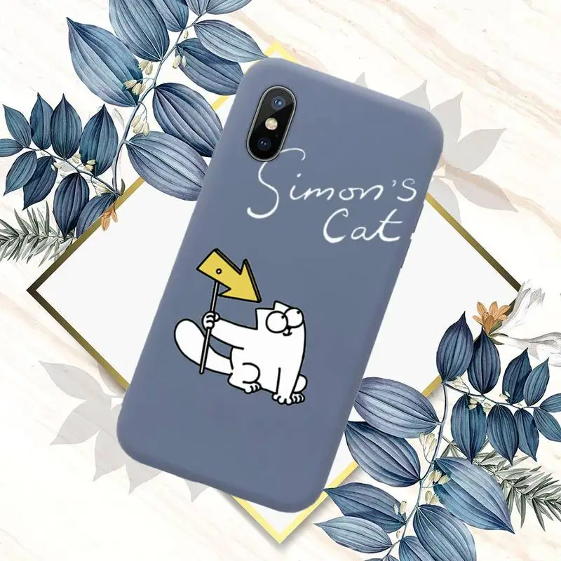 

Cute cartoon cat Phone Case Candy Color for iPhone 11 12 mini pro XS MAX 8 7 6 6S Plus X SE 2020 XR