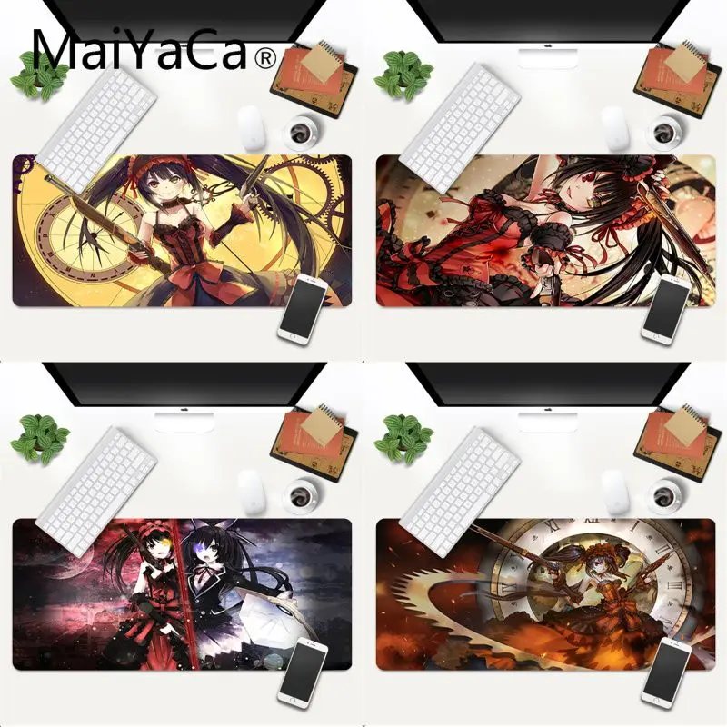 

Резиновый коврик MaiYaCa для мыши, игровой коврик для мыши с аниме свиданием и прямой трансляцией, большой коврик для мыши 700x300 мм для overwatch/cs go