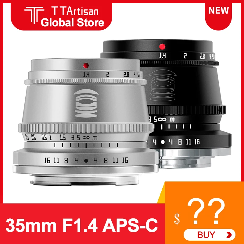 

TTArtisan 35mm F1.4 APS-C MF Lens For Panasonic Olympus M4/3 Leica L mount for SONY E FUJI X Nikon Z Zfc Canon M Camera Lens