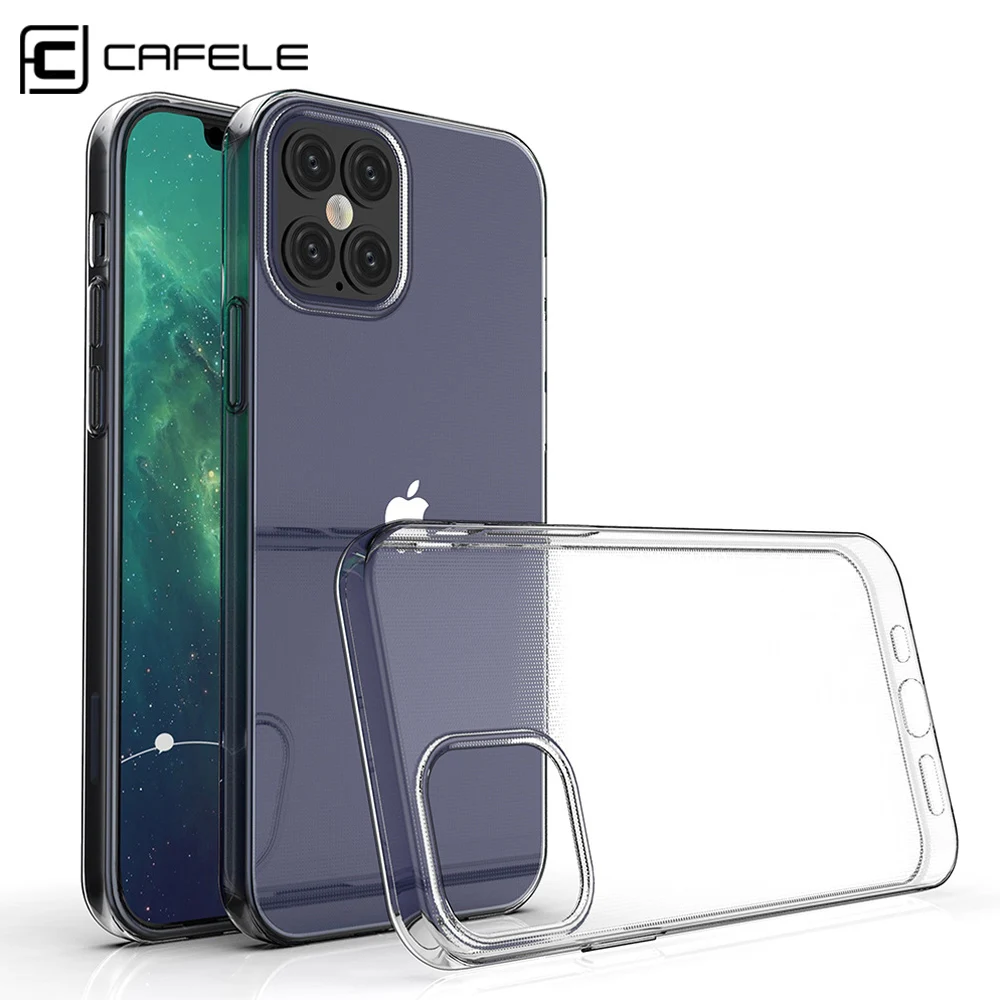 Прозрачный чехол Cafele для телефона iPhone 12 11 Pro Max Xs XR SE 2020 мягкий из ТПУ полная защита