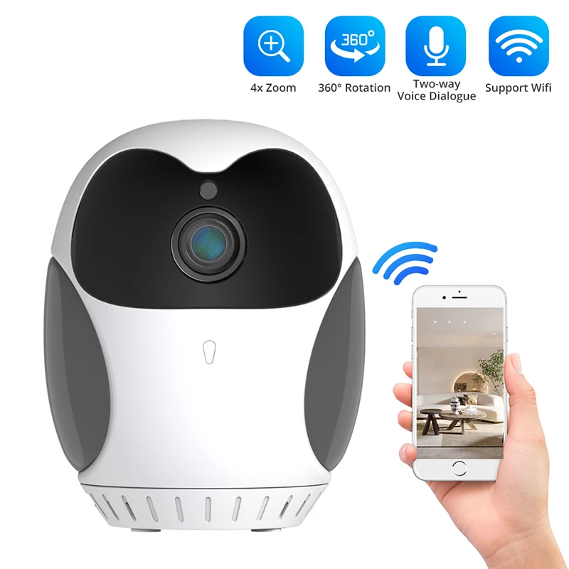 QZT Сова Видеоняни и радионяни Крытый умный дом безопасности Камера IP WI FI CCTV Камеры