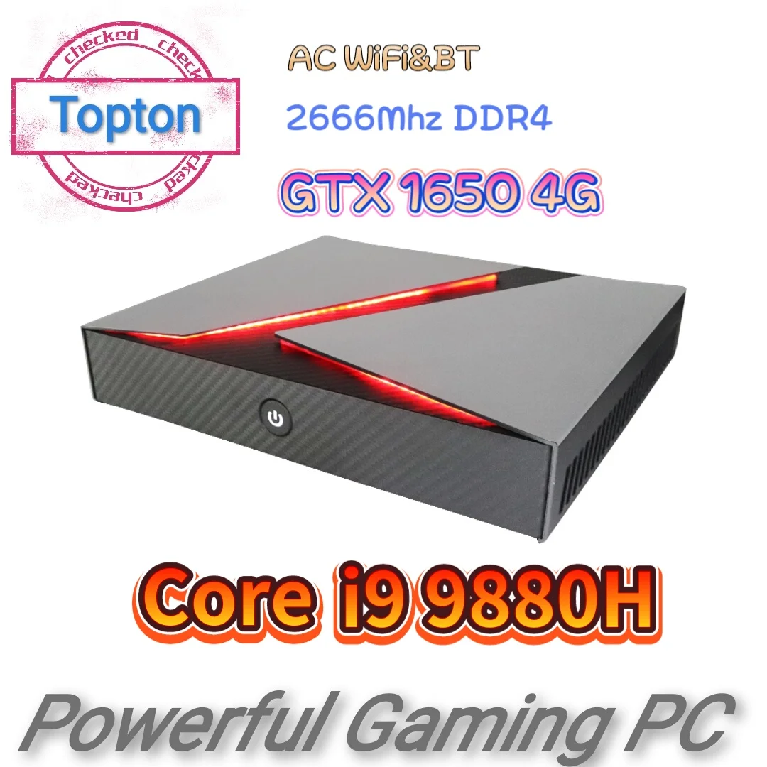 Игровой мини-ПК геймерский Intel Core i9-9980HK i7-9750H GTX 1650 2 * DDR4 NVMe SSD Windows 11/10 4K настольный
