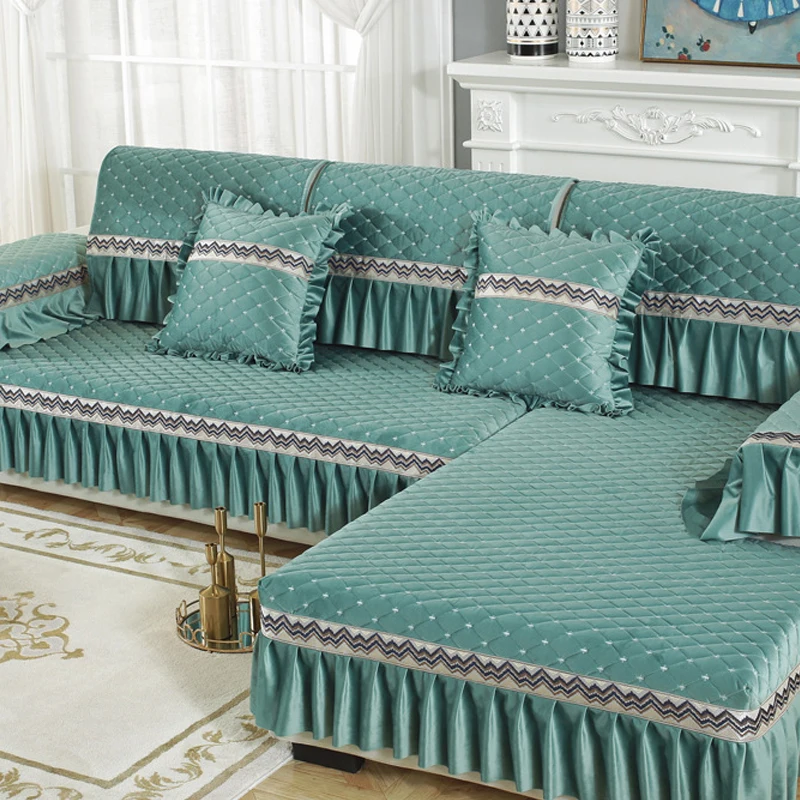 Чехол для дивана разных размеров в европейском стиле роскошный плюшевый 8 цветов