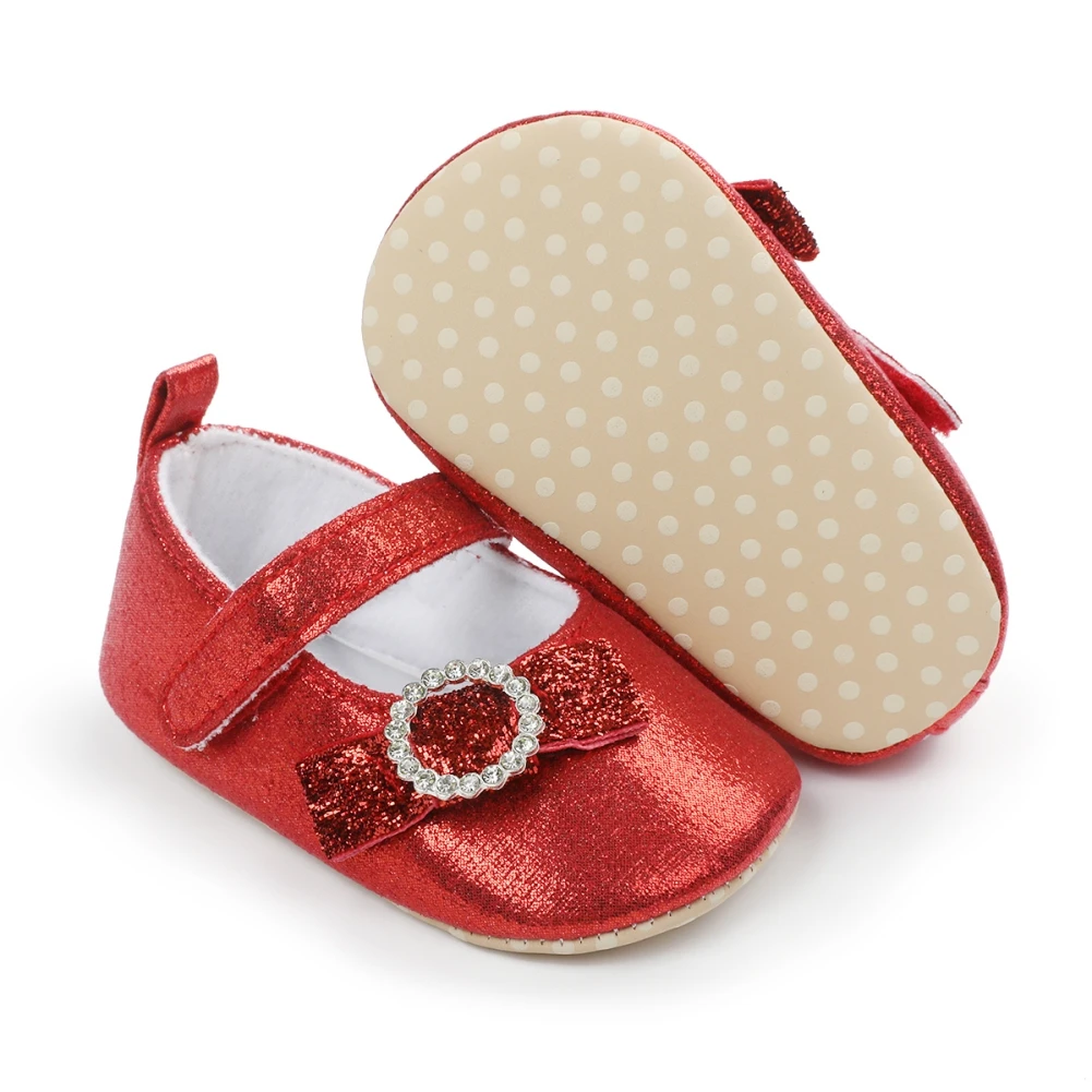 

Baywell Baby Girls Princess Shoes Mary Jane Flats Infant Non-Slip PU Leather Ballet Slippers Sequins Toddler First Walkers 0-18M