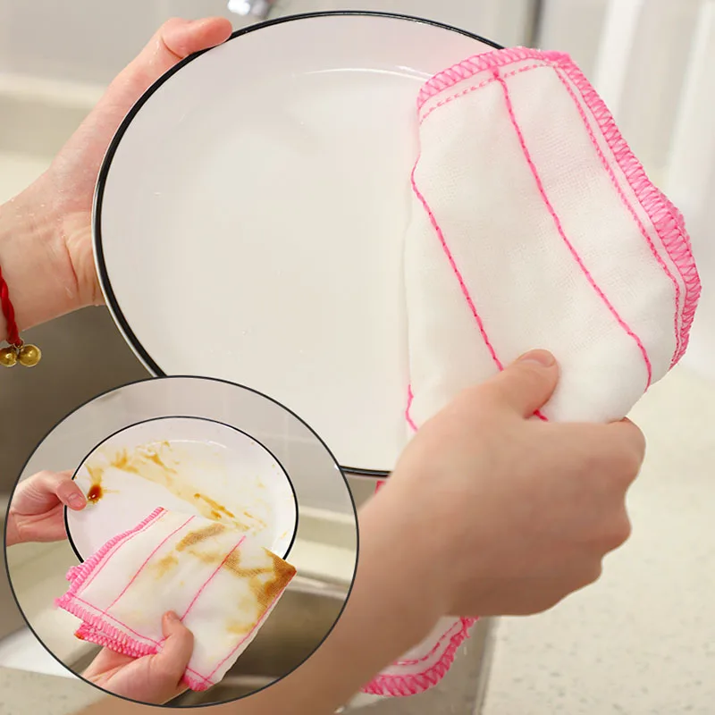 Газовая ткань для чистки кухонные хлопковые тряпки мытья посуды горшка