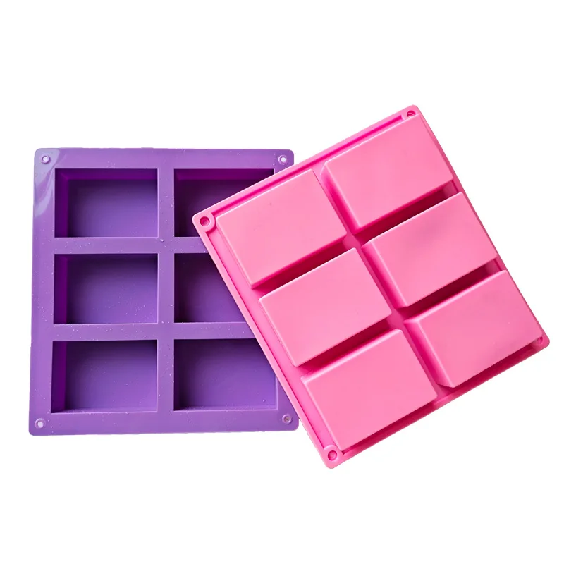 

Soap Molds Rectangle 6-cavity DIY Handmade silicone Mold for Bundt Cake Cupcake Muffin Coffee Pudding Candle Making Supplies