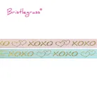 Тонкая трава 5 ярдов, 58 дюйма, 15 мм, золотистая, XOXO, с принтом в виде любовного сердца, фольгированная, складная, эластичная, для запястья, галстук для волос, платье, швейная отделка