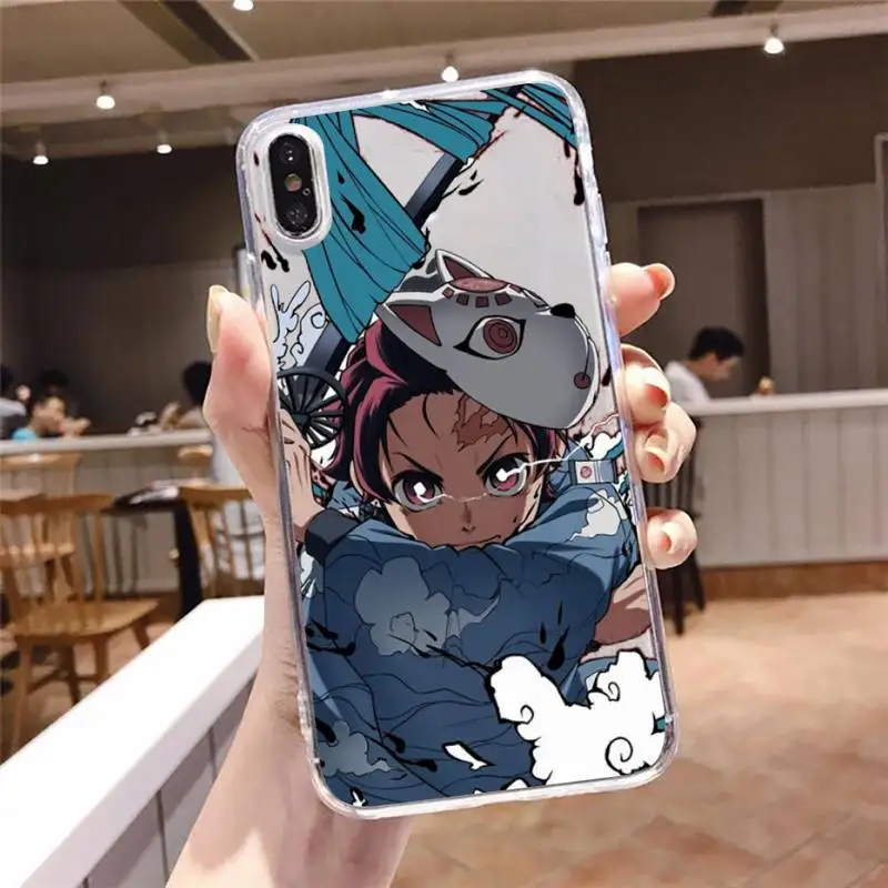 kamado nezuko kimetsu no yaiba demon slayer phone case transparent for iphone se 6 6s 7 8 11 12 13 plus mini x xs xr pro max free global shipping
