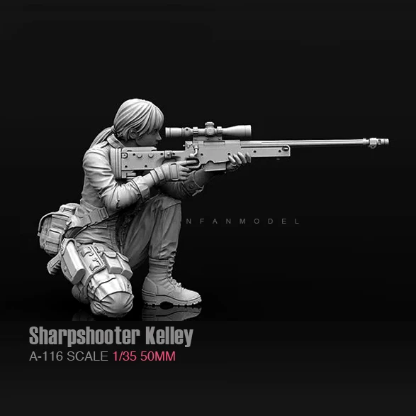 1/35 (50 мм) Смола Наборы снайпером Келли женский Снайпер смолы самодельный A
