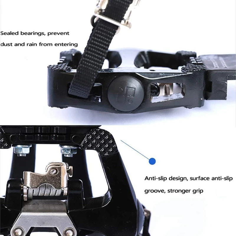 SPD Pedals with Toe Clip Straps for Shimano Bike Peloton Indoor Exercise Cycling | Спорт и развлечения