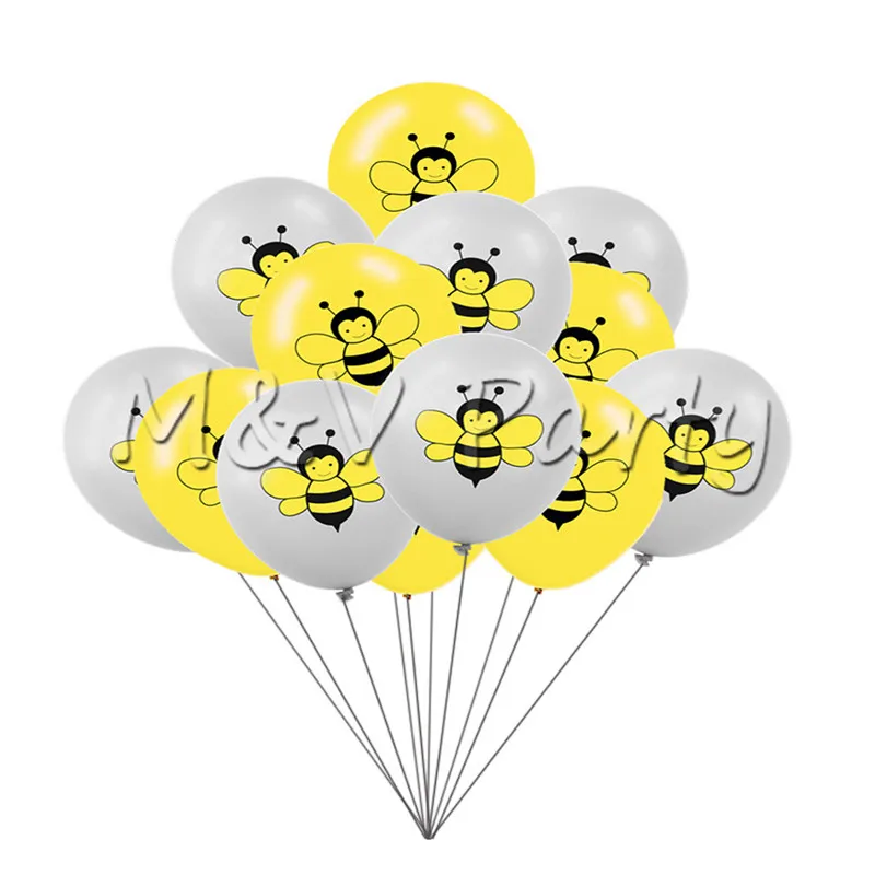 10 шт./лот 12 дюймов латексные конфетти мультфильм пчела тема вечерние Foli воздушный
