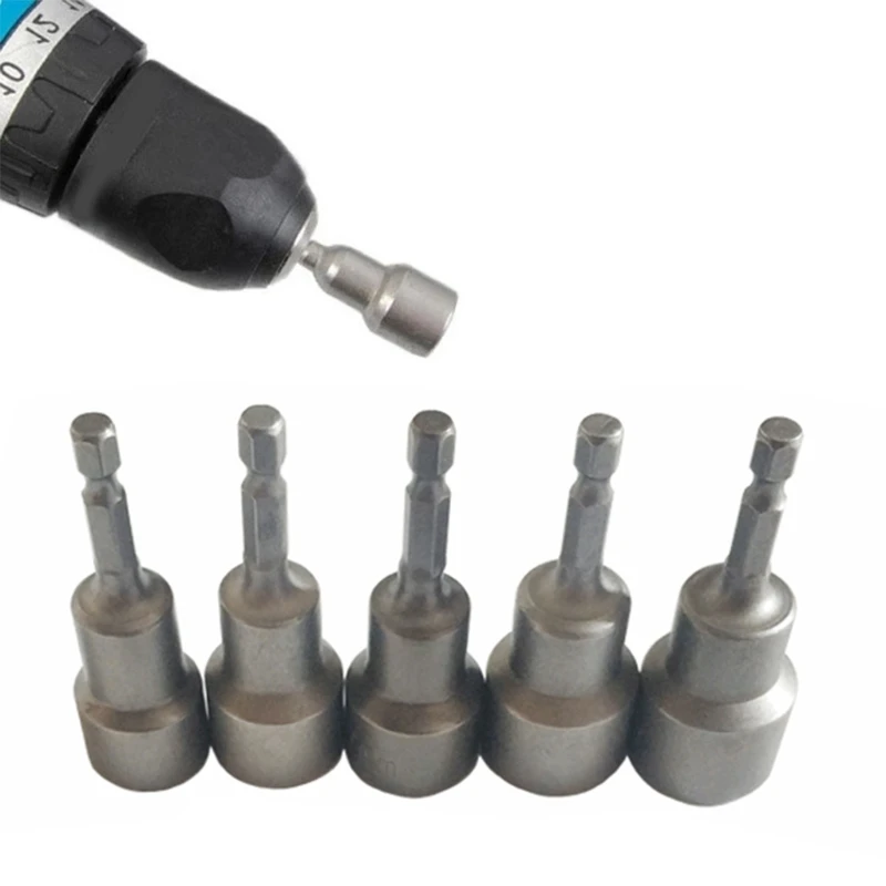 

QX2C Fit for Pneumatic Screwdriver Electric Screwdrivers 9pcs/set Hex Socket Sleeve Nozzles Nut Driver Set for Screwdriver