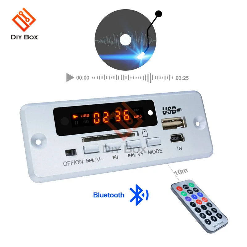 5 в автомобильный Bluetooth MP3 WMA WAV декодер плата аудио модуль MMC/SD/MMA карта USB радио автомобильный двойной динамик 2* 3W