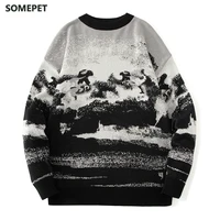 new autumn winter casual sweater men loose harajuku style round neck long sleeve mens fashion pullovers trendy sweaters