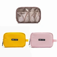 korean simple solid color pouch daily cosmetic storage bag mobile wallet coin purse beauty makeup bag organizer