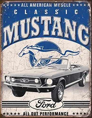 

Classic Mustang 1965 Classic Old Fashioned Vintage Advertising Metal Tin Sign