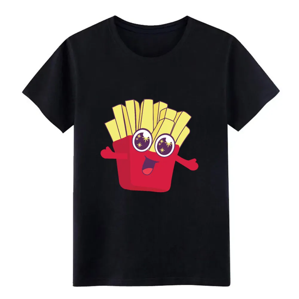 kawaii french fries t shirt men Custom cotton S-XXXL Costume Fit Humor summer Vintage | Мужская одежда