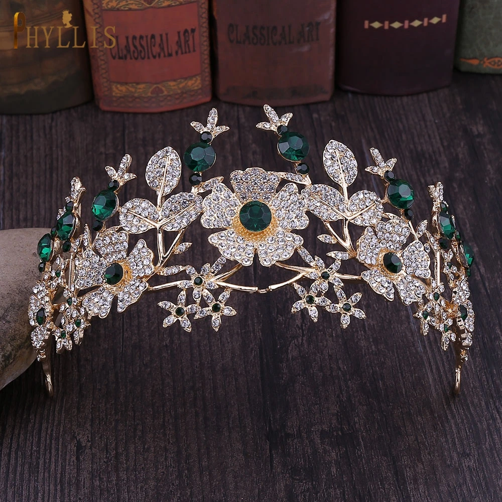 

PHYLLIS A01 Luxury Bridal Headwear Handmade Rhinestone Tiara Pageant Crown Wedding Royal Alloy Bridal Hair Accessories Jewelry