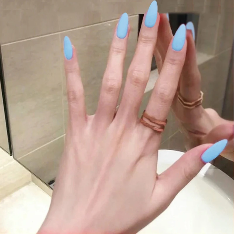 

24pcs Fake Nails Detachable False Nail Summer French Nail Art Decorative Press On Nail Tips Fake Nails With Glue