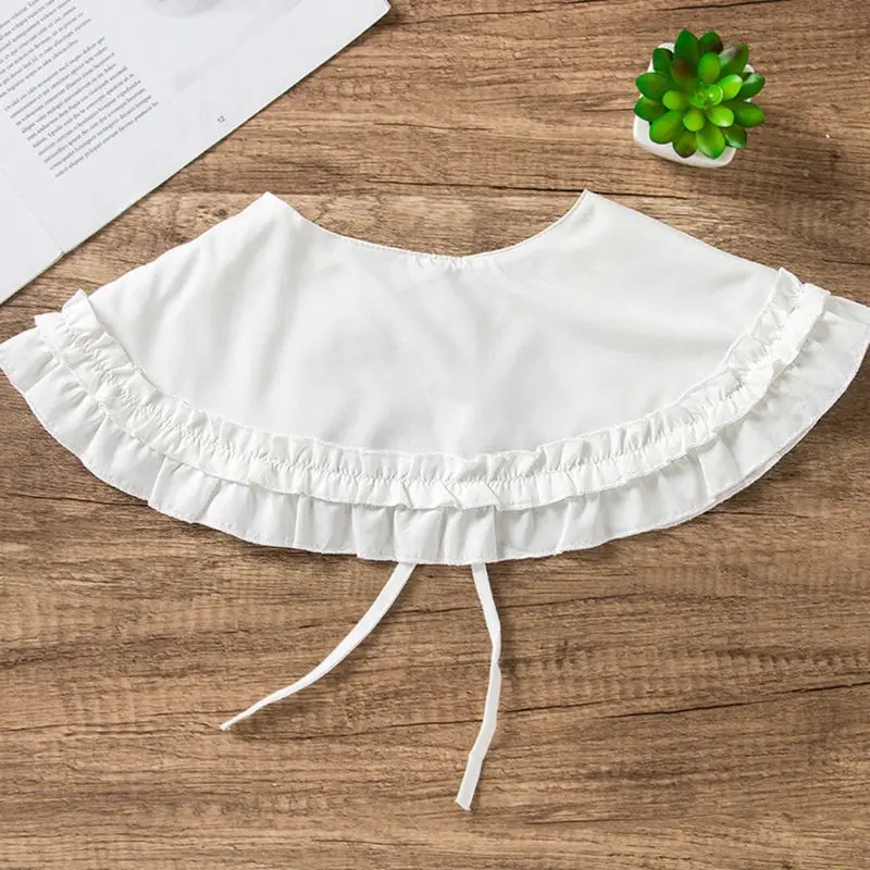 

Japanese Women Girls Lolita Doll Double Layer Ruffles Fake Collar Shoulder Wrap