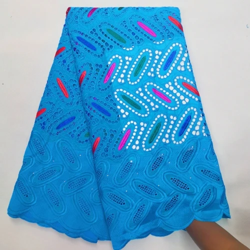 Оранжевый Африканский 100% хлопок кружевной ткани новейшее швейцарское кружево