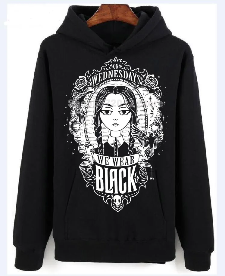 Среда Адамс Готический Семейные худи свитер Премиум Графический с капюшоном