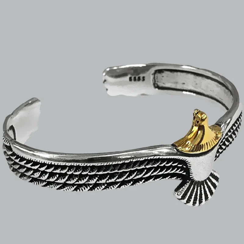 

Retro Viking Raven Eagle Bracelet Bangle Eagle Open Cuff Pagan Jewelry Wrisband