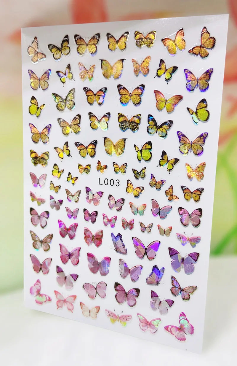

3D New year Nail Stickers Butterfly Sketch Abstract Image Sexy Girl Nail Art Decor Sliders Manicure Stickers for Nails ML121