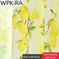 yellow lemon printed curtain for children girls bedroom thick cotton linen curtain for living room window drapes kitchen wp166h