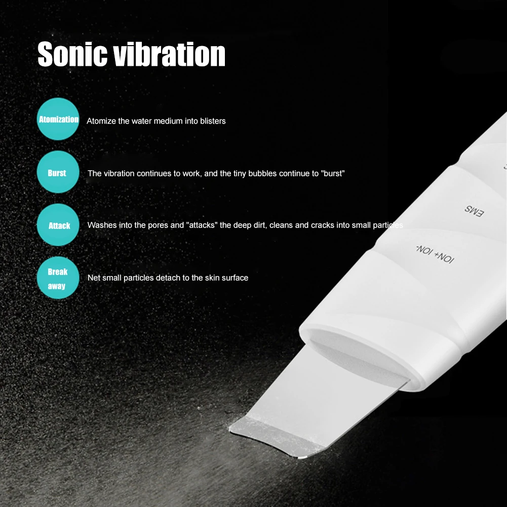 

Ultrasonic Peeling Scrubber Machine Vibration Blackhead Remover Facial Scrubber Deep Clean Facial Pore Device Face Lift