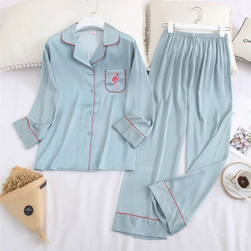 Женский пижамный комплект с мультяшным рисунком фламинго весна лето 2021 новая