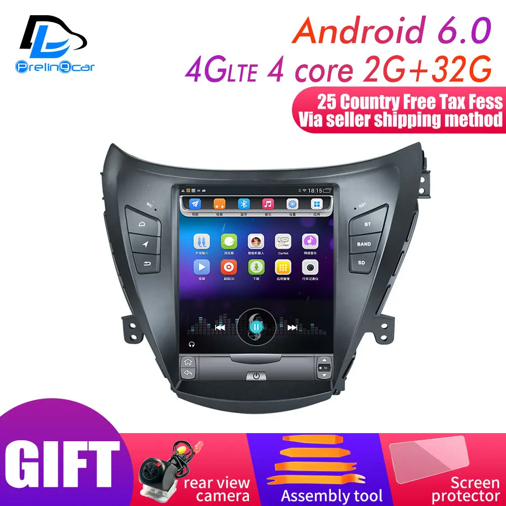 HX-4G 2G32G An6.0 32G Встроенная память вертикальный экран android автомобильный gps Мультимедиа Видео Радио в тире для hyundai elantra 2012- внешней обклейки автомобиля с навигат - Цвет: HX-4G 2G32G An6.0