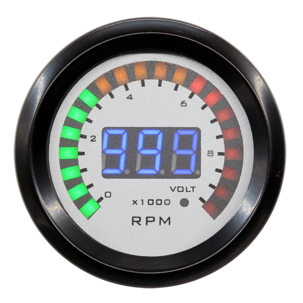 Drogon 2&quot 52mm Digital Dual Display Auto Car Ｇasoline Tachometer 8-18V Volt Gauge 1 TO 8 Cylinder 9999 RPM Voltage Meter | Автомобили